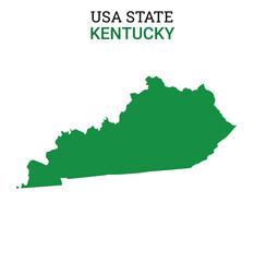 Kentucky map of USA state. Kentucky map vector illustration. Kentucky vector map on white background.