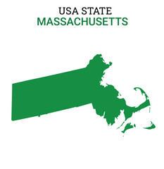 Massachusetts map of USA state. Massachusetts map vector illustration. Massachusetts vector map on white background.