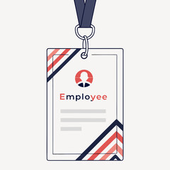 Employee Id Badge With Lanyard For Business And Corporate Identity Design