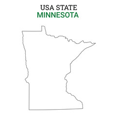 Minnesota map of USA state. Minnesota map vector illustration. Minnesota vector map on white background.