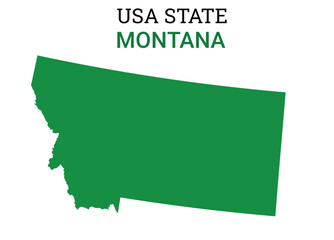 Montana map of USA state. Montana map vector illustration. Montana vector map on white background.