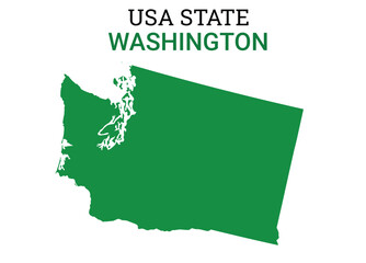 Washington map of USA state. Washington map vector illustration. Washington vector map on white background.