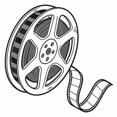 Vintage Film Reel Vector Illustration For Cinema And Entertainment Designs