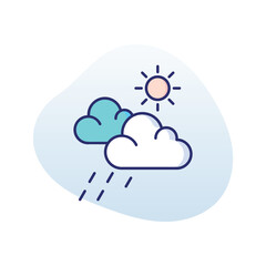 Drizzle With Sun  Vector icon
