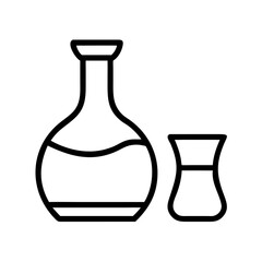 Glass Decanter and Carafe Icon Design