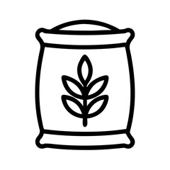 Grain Bag with Leaf Design Icon Design