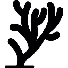Dying Coral Reefs Glyph Icon