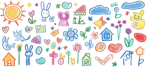 Hintergrundbild mit buntem kindischen Gekritzel