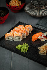 fresh and delicious sushi with cheese