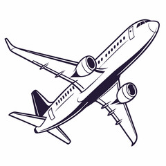Airplane Vector Illustration Of A Passenger Plane Taking Off Into The Sky