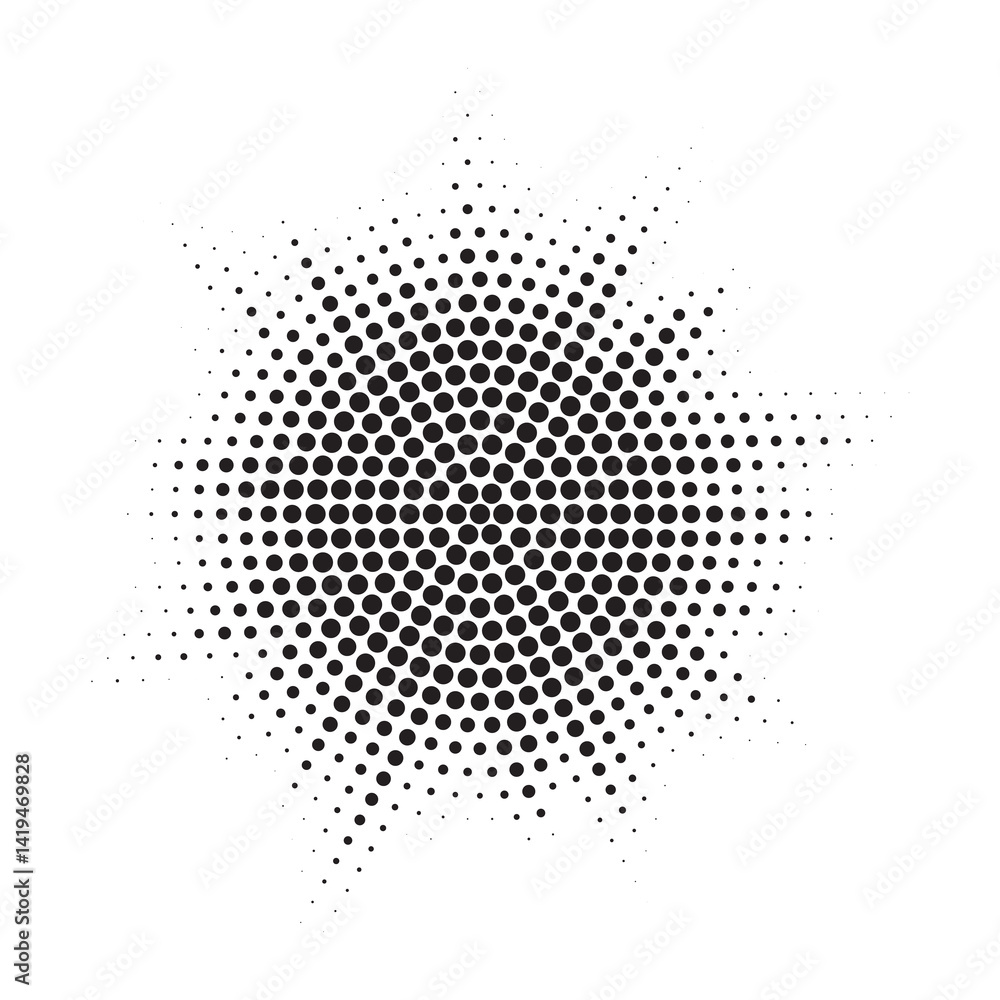 Poster burst halftone light effect. glowing light burst. abstract grunge halftone dots background. vector i