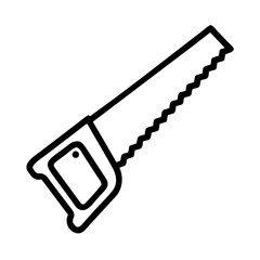 Hand Saw with Handle Grip Icon Design