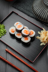 fresh and delicious sushi with cheese