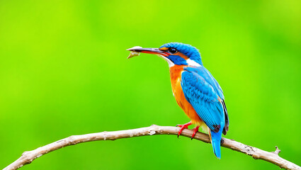Kingfisher Bird Catching Fish