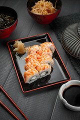 fresh and delicious sushi with cheese