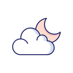 Cloudy Night  Vector icon