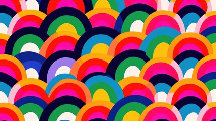 Vibrant, overlapping arches create a colorful, textured pattern.