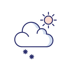 Snow With Sun Vector icon