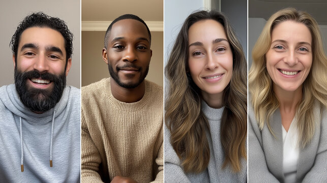 Participants from various backgrounds connect through a virtual team meeting, sharing smiles and insights while building strong professional relationships in a digital environment