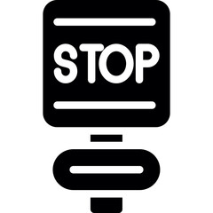 Stop Sign Glyph Icon