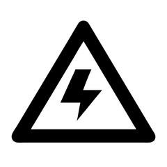 High Voltage Triangle Warning Sign Icon Design