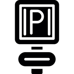 Parking Sign Glyph Icon