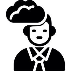 Cloudy Mind Glyph Icon