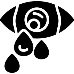 Crying Eye Glyph Icon