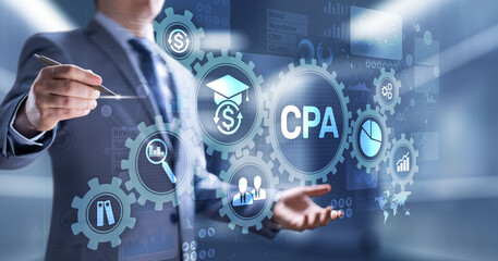 CPA Certified Public Accountant Audit Business concept on virtual screen.