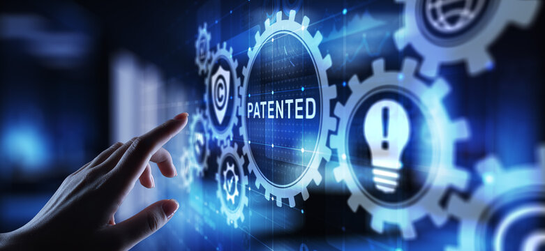 Patented Patent Copyright Law Business technology concept.