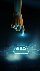 SEO Search Engine Optimization Enhancing Online Visibility and Traffic Technology Concept...