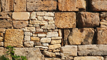 Stone Textured Wall Closeup Natural Warm Colors