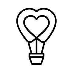 Hot Air Balloon with Heart Basket Icon Design