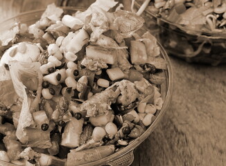 Sepia Fresh Salad Closeup Monochrome Artistic Bowl Food