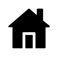 House Structure with Chimney Icon Design