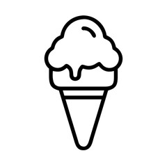 Ice Cream Cone with Scoop Icon Design