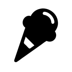 Ice Cream Cone with Scoop Icon Design