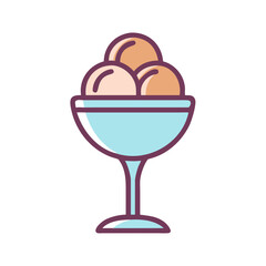Ice Cream in Glass Dish Icon Design