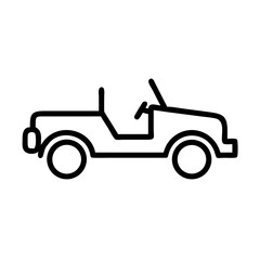 Jeep with Open Roof Icon Design