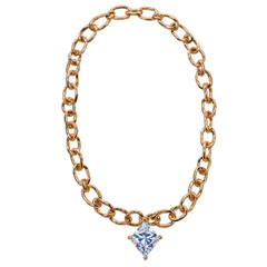 chain diamond gemstone on gold necklace transparent background isolated png stock