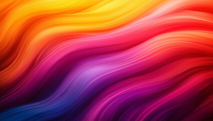 Obraz premium Vibrant abstract background featuring flowing waves shades of orange, pink, purple, and blue, creating dynamic and energetic visual experience. smooth gradients evoke sense of movement