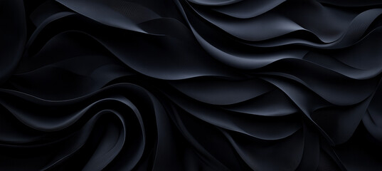 Obraz premium captivating black and gray background featuring flowing waves and soft gradients, creating sense of depth and elegance. smooth texture evokes feeling of calm and sophistication