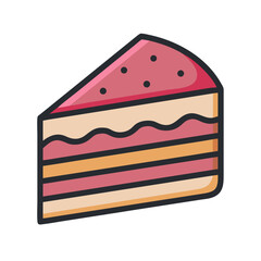 Layered Cake Slice with Filling Icon Design