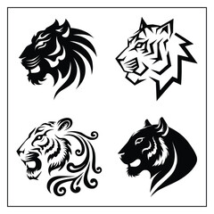 Tiger Head Silhouette Bundle
