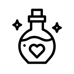 Love Potion Bottle with Sparkle Icon Design