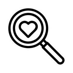 Magnifying Glass with Heart Center Icon Design