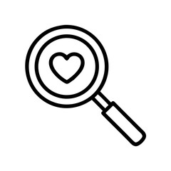 Magnifying Glass with Heart Center Icon Design