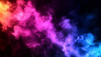 vibrant and colorful abstract background featuring swirling smoke in shades of pink, purple, and blue, creating dynamic and energetic atmosphere