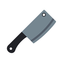 Meat Cleaver with Curved Handle Icon Design
