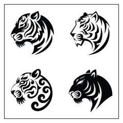 Tiger Head Silhouette Bundle
